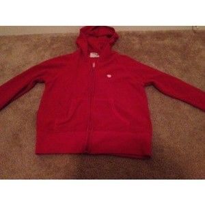 Aeropostale Girls Fleece Full Zip Jacket Size Medium Red